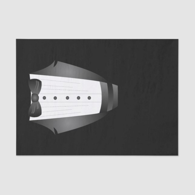 Papel De Seda Esmoquin negro del equipo Groomsman del partido de (Anverso)