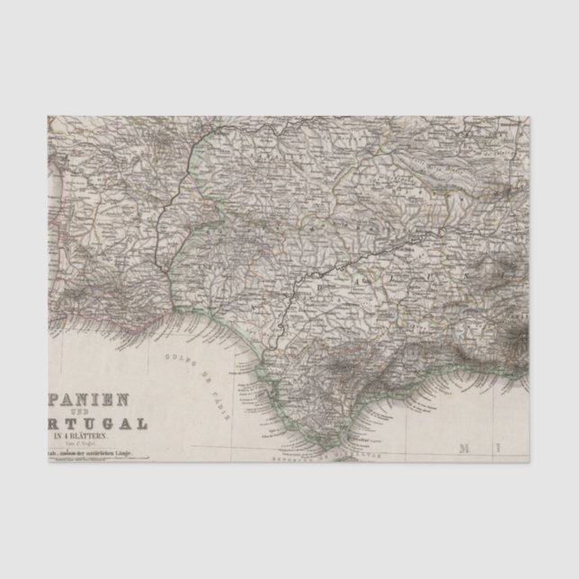 Papel De Seda España y Portugal, cuatro hojas (Anverso)