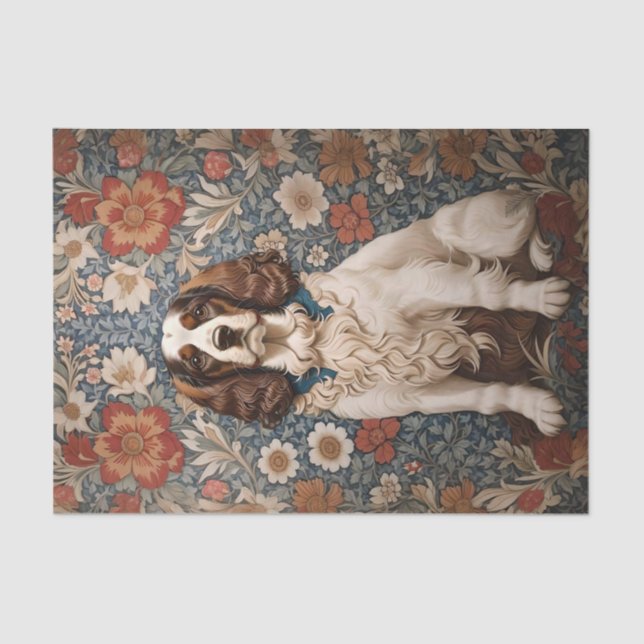 Papel De Seda Español Elegante En Fondo Floral (Anverso)
