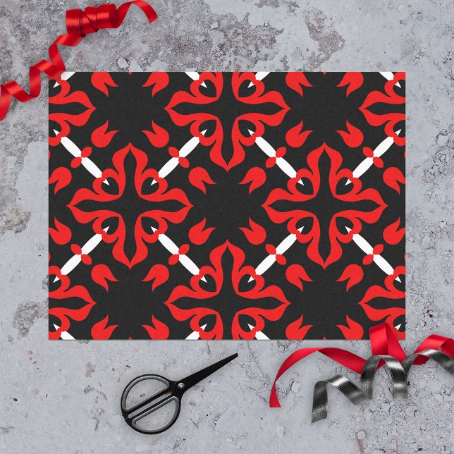 Papel De Seda Espectacular patrón rojo negro y blanco japonés (Subido por el creador)