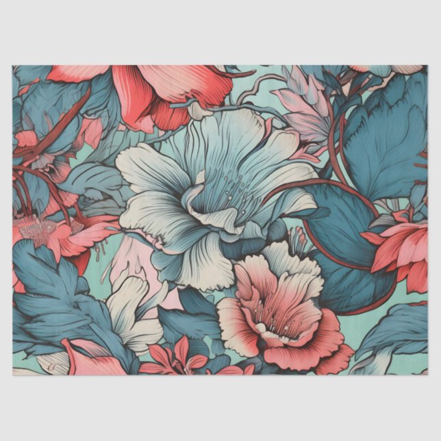 Papel De Seda Espectáculo floral brillante de inspiración capila (Anverso)