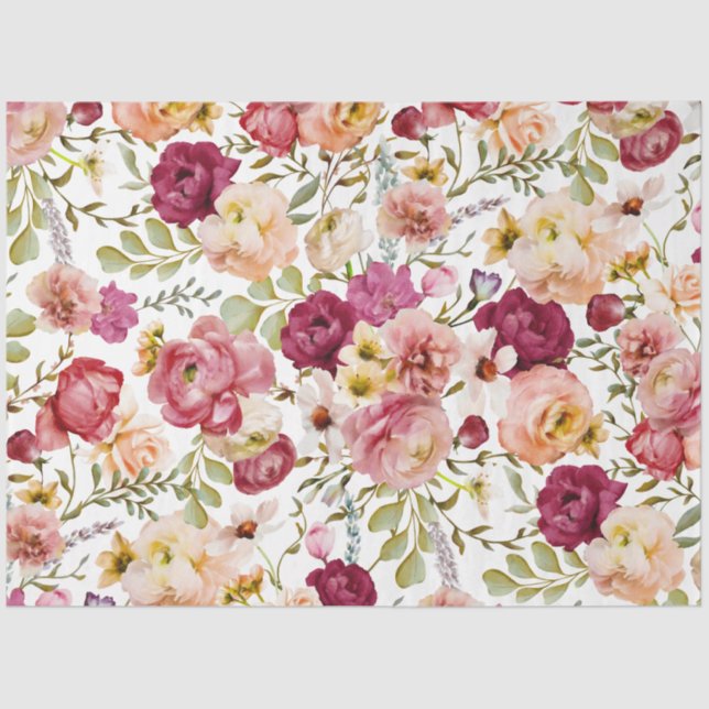 Papel De Seda Espectáculo floral caprichoso inspirado (Anverso)