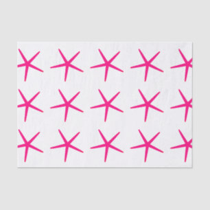 Papel De Seda Espectáculos Starfish Pink White Beach