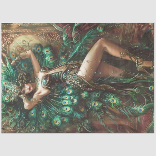 Papel De Seda Espectadora de pavo real (Anverso)