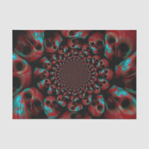 Papel De Seda Espeluznante Cabeza gótica Cabeza roja verde negro