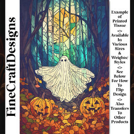 Papel De Seda Espeluznante Ghost AB4 De Vidrio Manchado