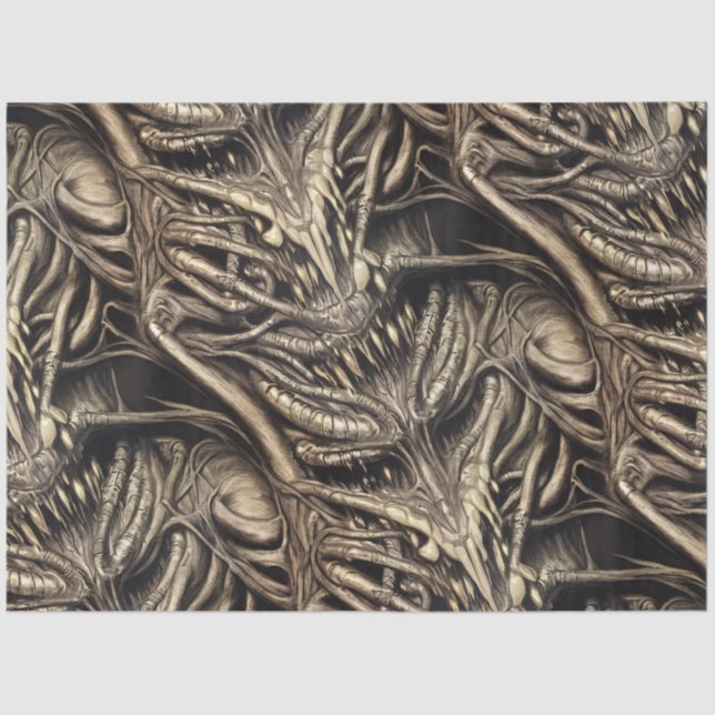 Papel De Seda Espeluznante horror gótico Demon Biomatter (Anverso)