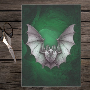 Papel De Seda Espeluznante murciélago gris brillantes árboles de