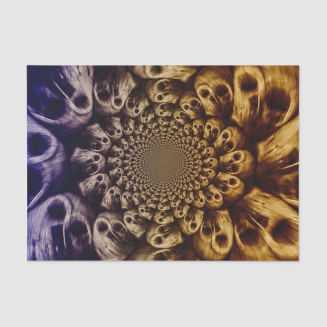 Papel De Seda Espeluznantes Cránulos Negros Púrpura Abstracto Ar (Anverso)