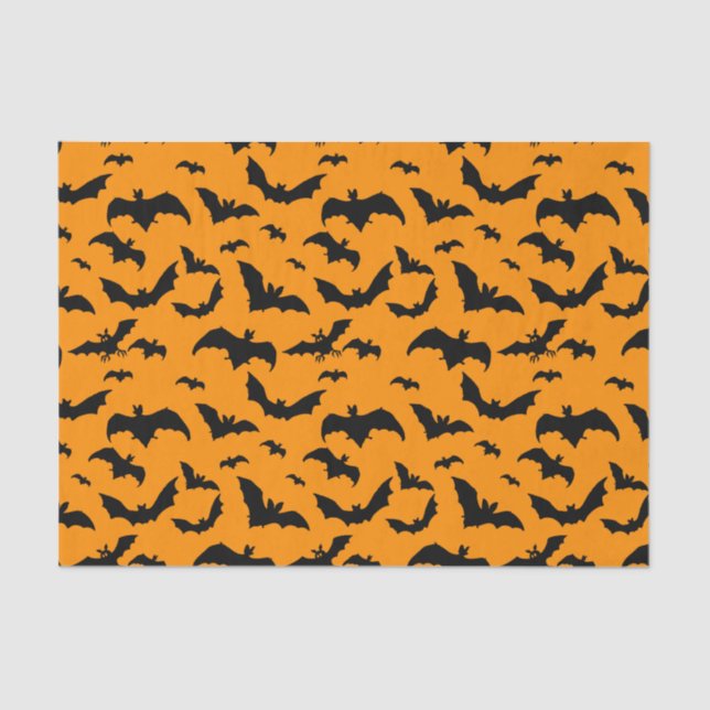 Papel De Seda Espeluznantes murciélagos negros para Halloween (Anverso)
