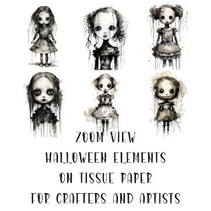 Papel De Seda Espeluznantes personajes de terror Chica para arte