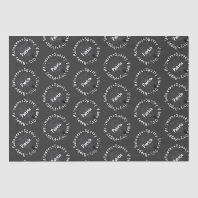 Papel De Seda Espeluznantes vibrantes blancos negros felices Hal (Anverso)