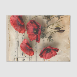 Papel De Seda espias rojas bonito hoja de música vintage ephemer