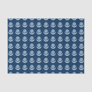 Papel De Seda Espiral de luna plateada sobre azul oscuro