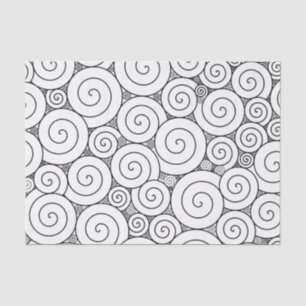 Papel De Seda Espirales negros y blancos geométricos apacibles