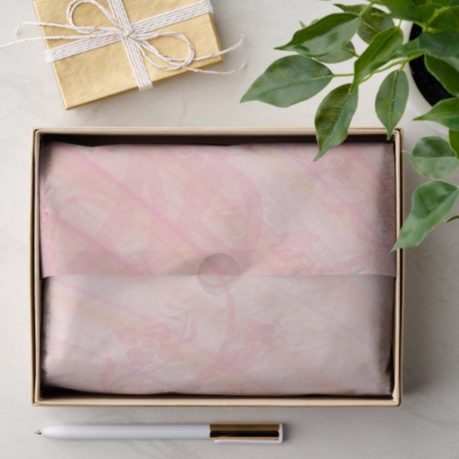 Papel De Seda Espirales, vides y flores de durazno (Regalo )