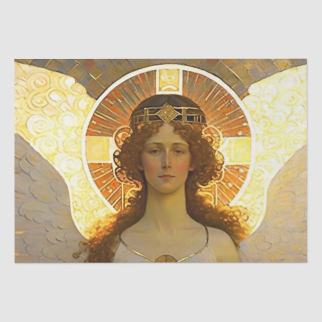Papel De Seda Espíritu ángel dorado de la tarde   (Anverso)