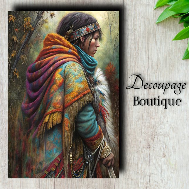Papel De Seda Espíritu Nativo Decoupage (Native Spirit Decoupage Tissue Paper)