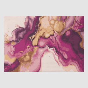 Papel De Seda Esplash acuático magenta y dorado 7