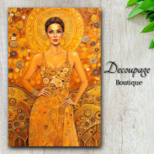 Esplendor Art Nouveau Decoupage Diosa Dorada