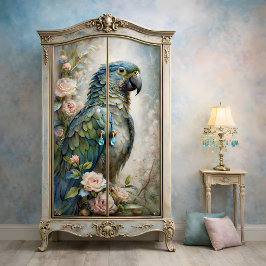 Papel De Seda Esplendor de Loro Azul Decoupage