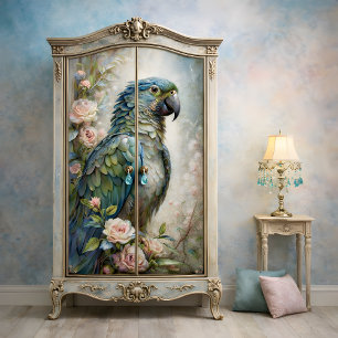 Papel De Seda Esplendor de Loro Azul Decoupage