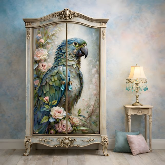 Papel De Seda Esplendor de Loro Azul Decoupage (Azure Splendor Decoupage Tissue Paper Mockup)