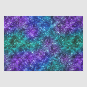 Papel De Seda Esplendor Oceánico Purpura y Brillo Teal