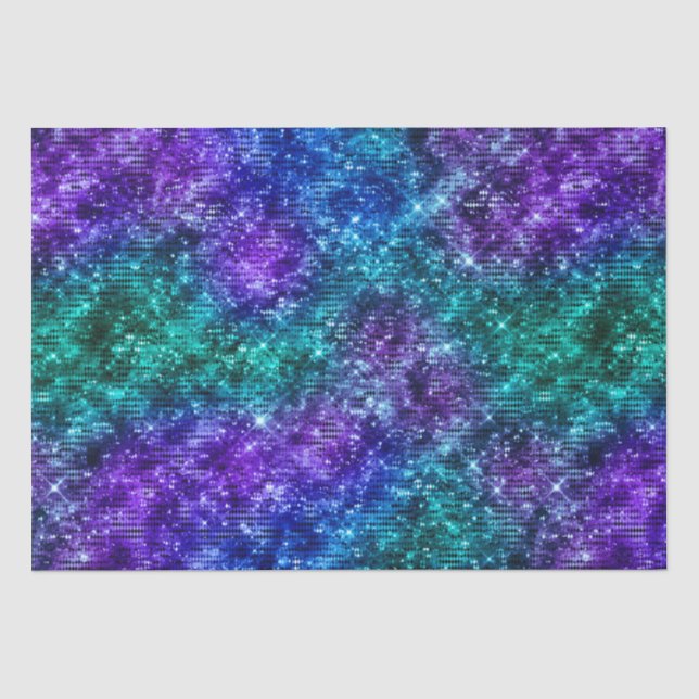Papel De Seda Esplendor Oceánico Purpura y Brillo Teal (Anverso)