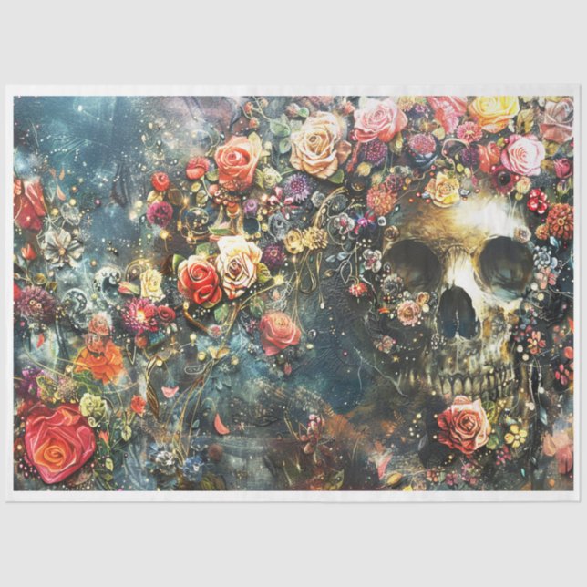 Papel De Seda Esqueleto de Halloween (Anverso)