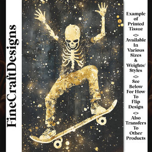 Papel De Seda Esqueleto Genial Grungy Patinando Decoupage AK2