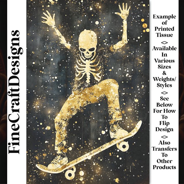 Papel De Seda Esqueleto Genial Grungy Patinando Decoupage AK2 (Subido por el creador)