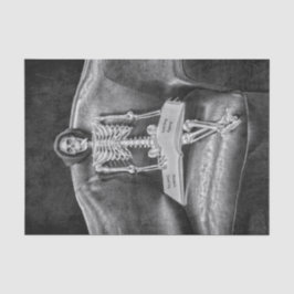 Papel De Seda Esqueleto Gótico Vintage Blanco Y Negro