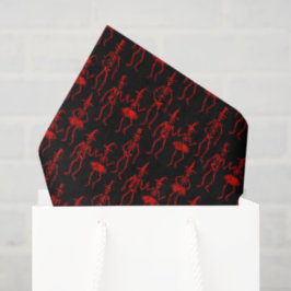 Papel De Seda Esqueleto Rojo de Halloween