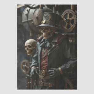 Papel De Seda Esqueleto Steampunk de Halloween