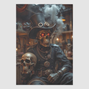 Papel De Seda Esqueleto Steampunk de Halloween