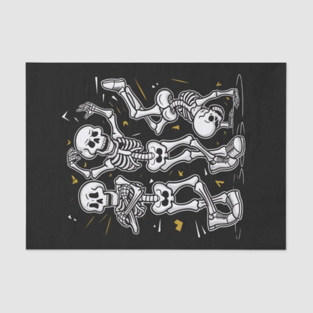 Papel De Seda Esqueletos bailarines Dance Challenge Halloween (Anverso)