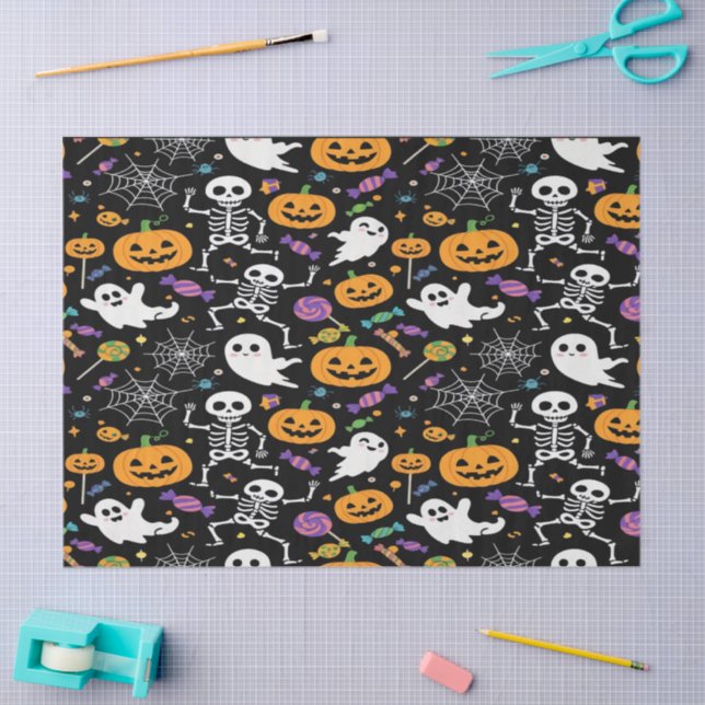 Papel De Seda Esqueletos cortos y espeluznantes para Halloween (Artesanía)