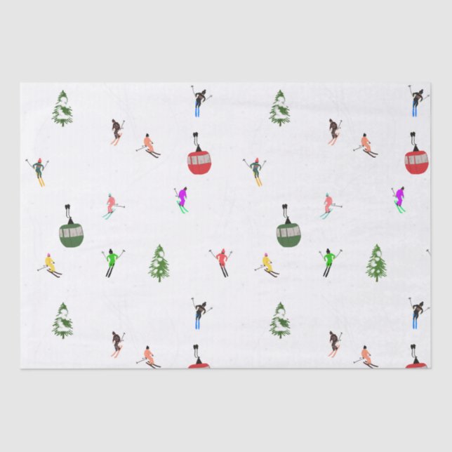 Papel De Seda Esquí de esquí alpino en invierno (Anverso)