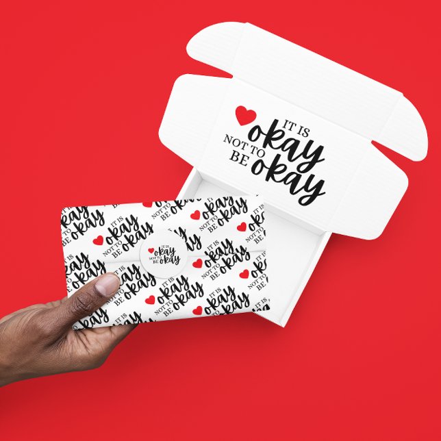 Papel De Seda Está bien no estar bien envolver hojas (Let someone know it's okay to be vulnerable with this, "It's okay not to be okay" tissue paper! )