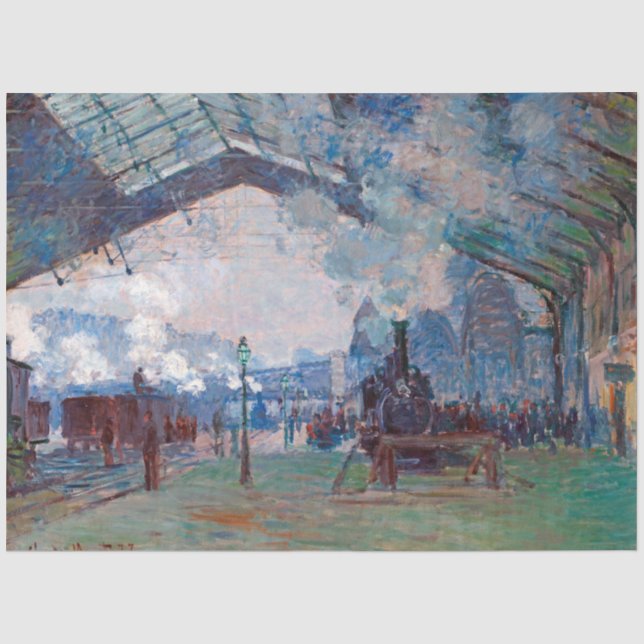 Papel De Seda Estación de Saint-Lazare, Monet (Anverso)