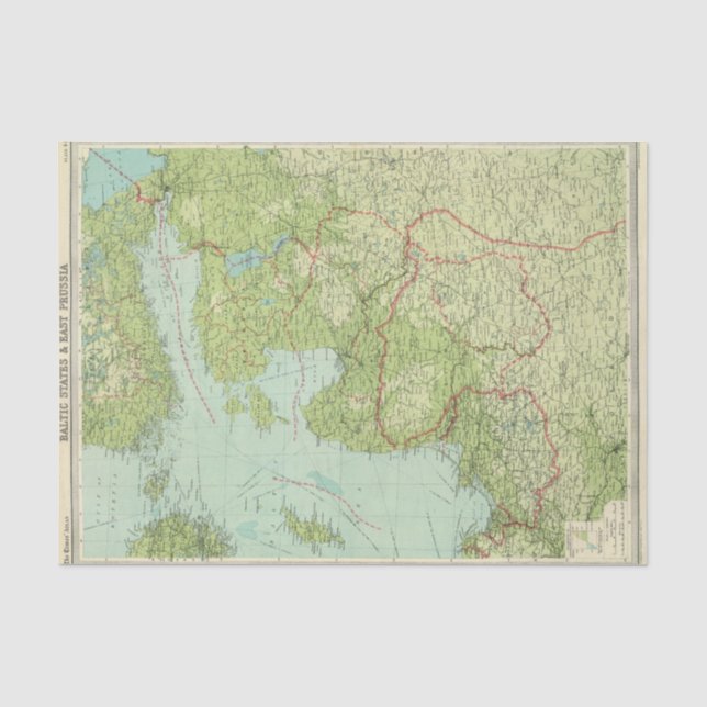 Papel De Seda Estados bálticos y Prusia del este (Anverso)
