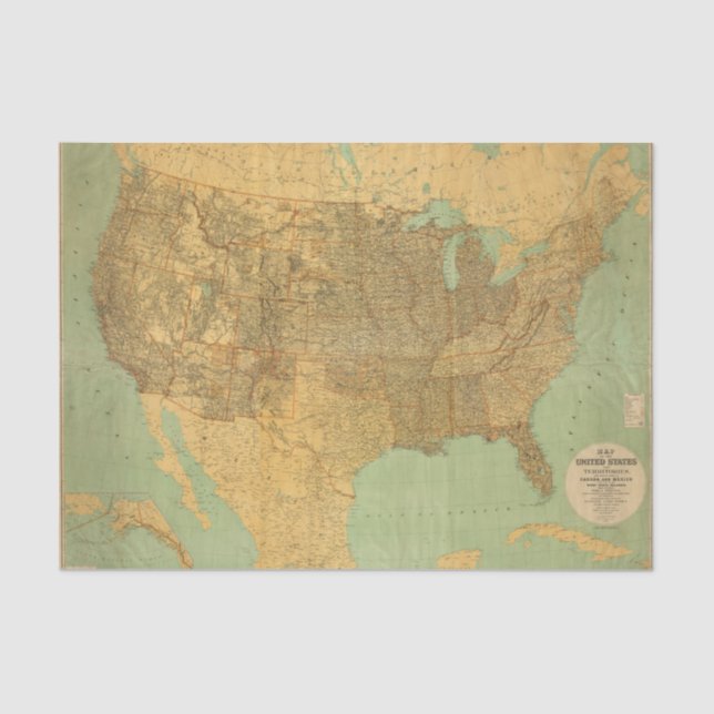 Papel De Seda Estados Unidos y territorios (Anverso)