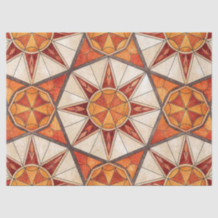Papel De Seda Estallido de Estrella Rojo Fuego y Naranja - Mosai