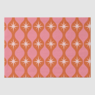 Papel De Seda Estallidos de estrellas retro de mediados de siglo
