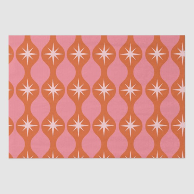 Papel De Seda Estallidos de mediados de siglo sobre el patrón de (Anverso)