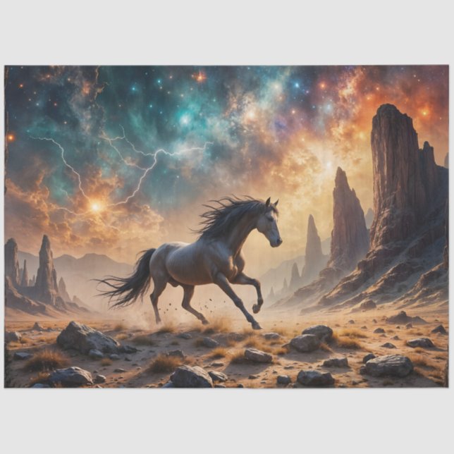 Papel De Seda Estallión del desierto salvaje Stallion Nebula rel (Anverso)