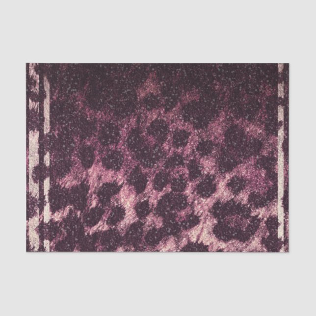 Papel De Seda Estampa Animal Leopardo Guepardo Brillante Rosa Ex (Anverso)
