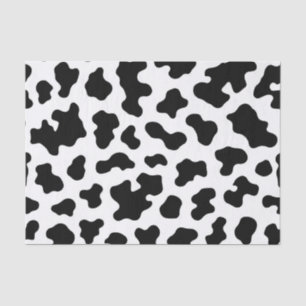Papel De Seda Estampa de Vaca Negro y Blanco