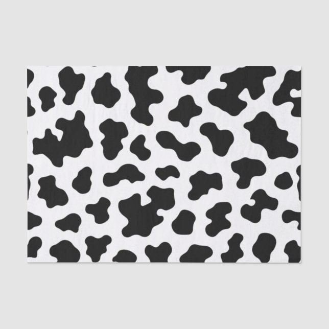 Papel De Seda Estampa de Vaca Negro y Blanco (Anverso)
